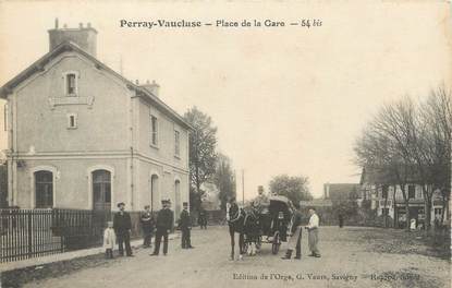 CPA FRANCE 91 " Perray Vaucluse, Place de la Gare".