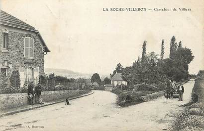 CPA FRANCE 91 " La Roche - Villebon,, Carrefour de Villiers".