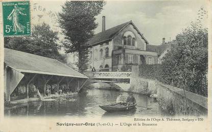 CPA FRANCE 91 " Savigny sur Orge, L'Orge et la brasserie".