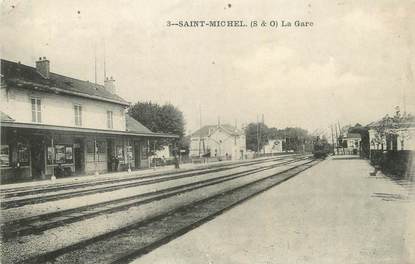 CPA FRANCE 91 " St Michel, La gare".