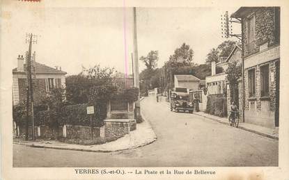CPA FRANCE 91 " Yerres, La Poste et la rue de Bellevue".