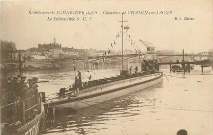 CPA FRANCE 71 " Chalon sur Saône, Etablissements Schneider et Cie, Le submersible SCI".