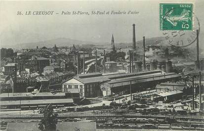 CPA FRANCE 71 " Le Creusot, Puits St Pierre, St Paul et Fonderie d'Acier".