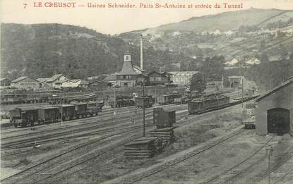 CPA FRANCE 71 " Le Creusot, Usines Schneider, puits St Antoine et entrée du tunnel".