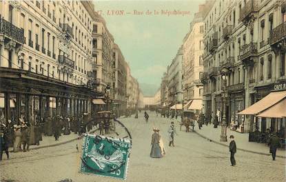 CPA FRANCE 69 " Lyon, Rue de la République".