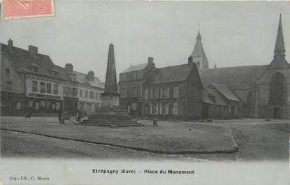 CPA FRANCE 27 " Etrépagny, Place du Monument".