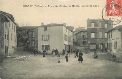 CPA FRANCE 69 " Bibost, Place du Centre et Montée de St Roch".