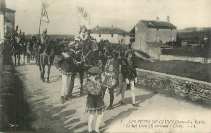 CPA FRANCE 71 "Cluny, Les fêtes de 1910, le Roi Louis IX". / FOLKLORE