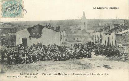 CPA FRANCE 54 " Fontenoy sur Moselle, Après l'incendie par les Allemands en 1971".