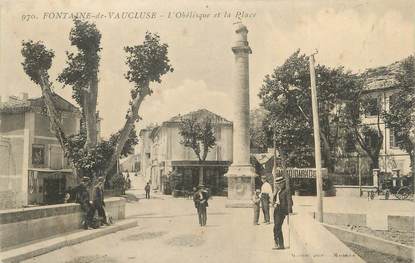CPA FRANCE 84 "Fontaine de Vaucluse, L'Obélisque et la place".