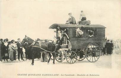 CPA FRANCE 13 " Marseille, Grande quinzaine Marseillaise, la Cavalcade, Roulotte Robinson". / GITAN