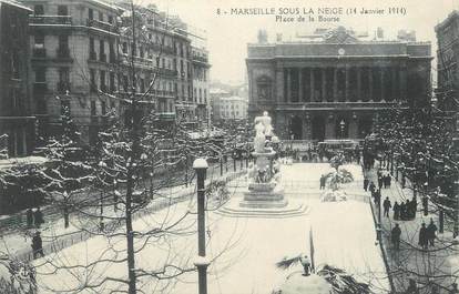 CPA FRANCE 13 " Marseille, Place de la Bourse sous la neige".