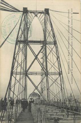 CPA FRANCE 13 " Marseille, Pont à transbordeur, l'escalier cage d'écureuil". PONT / TRANSBORDEUR