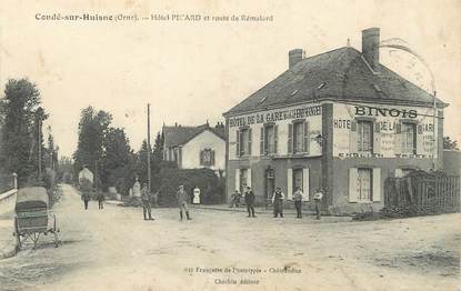 CPA FRANCE 61 "Condé sur Huisne, Hôtel Picard et route de Rémalard".