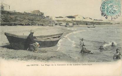 CPA FRANCE 34 "Cette, la plage de la corniche et du Lazaret"