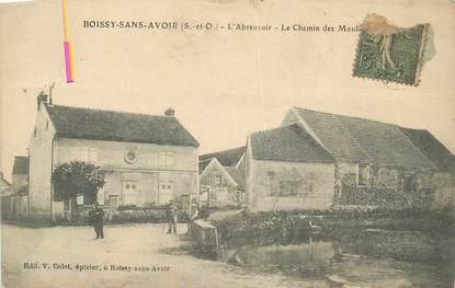 CPA FRANCE 91 "Boisssy sans Avoir, L'abreuvoir, Le Chemin des Moulins".