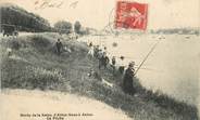 91 Essonne CPA FRANCE 91 "Athis Mons à Ablon, Les bords de la Seine, La pêche".