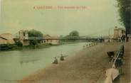 33 Gironde CPA FRANCE 33 " Libourne, pont suspendu sur l'Isle"