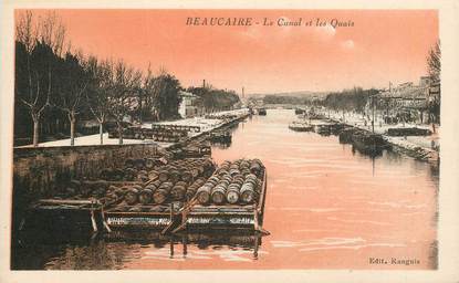 CPA FRANCE 30 "Beaucaire, le Canal et les quais" / PENICHE / BATELLERIE