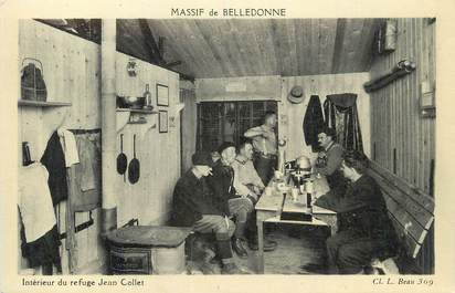 CPSM FRANCE 38 " Massif de Belledonne, Intérieur du Refuge Jean Collet". / ALPINISME