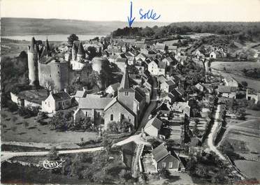 CPSM FRANCE 21 "Chateauneuf, Vue générale aérienne et le château".