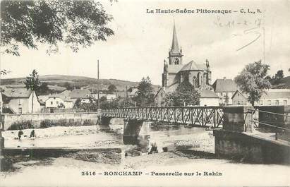 CPA FRANCE 70 " Ronchamp, Passerelle sur le Rahin".