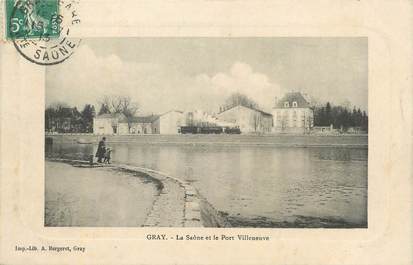 CPA FRANCE 70 " Gray, La Saône et le port Villeneuve".