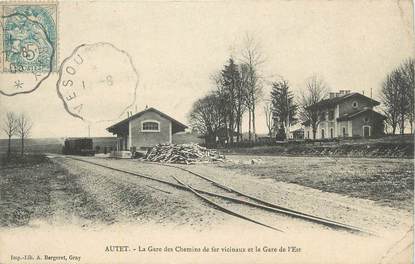 CPA FRANCE 70 "Autet, La gare des chemins de fer vicinaux et la gare de l'est".