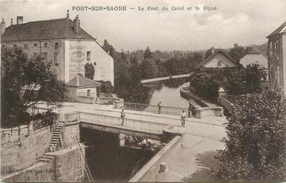 CPA FRANCE 70 " Port sur Saône, Le pont du canal et la digue".
