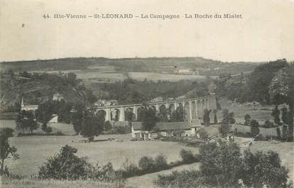 CPA FRANCE 87 " St Léonard, La Campagne, la roche du Mialet".