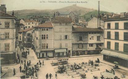 CPA FRANCE 69 " Tarare, Place du marché et rue Mezelle'".