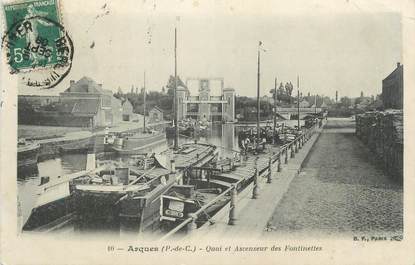 CPA FRANCE 62 " Arques, Quai et ascenseur des Fontinettes". / PENICHE