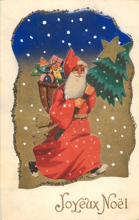 CPA PÈRE NOEL / CARTE A SYSTÈME / PAILLETTE 