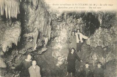 CPA FRANCE 06 "St Cézaire, Les grottes, la salle rouge". / GROTTES