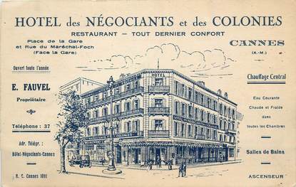 CPA FRANCE 06 " Cannes, Hôtel des négociant set des colonies".