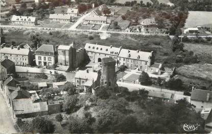 CPSM FRANCE 74 " La Haye du Puits, Le donjon, vue aérienne".