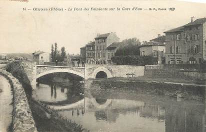 CPA FRANCE 69 " Givors, Le pont des Fainéants sur la gare d'eau".