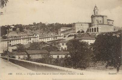 CPA FRANCE 06 " Nice, L'église St Pons et le Nouvel Hôpital Pasteur".