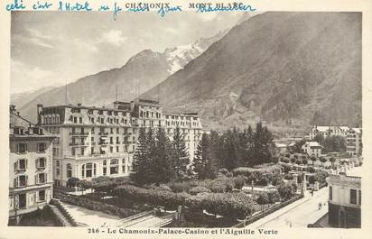 CPA FRANCE 74 " Chamonix, Palace casino et l'aiguille verte".