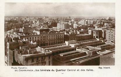 CPSM MAROC "Casablanca, vue générale du quartier central et des Halles"