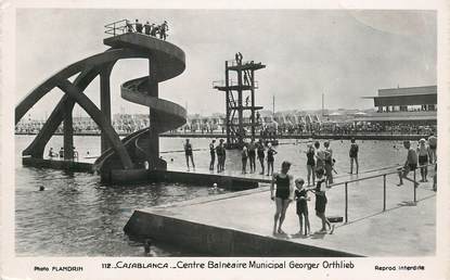 CPSM MAROC "Casablanca, centre balnéaire municipâl Georges Orthlieb"