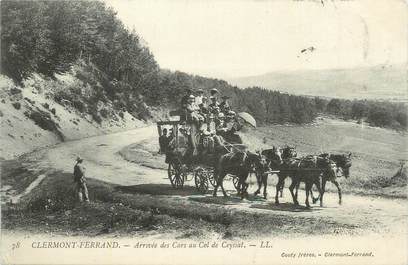 CPA FRANCE 63 "Clerrmont Ferrand, Arrivée des cars au Col de Ceyssat".