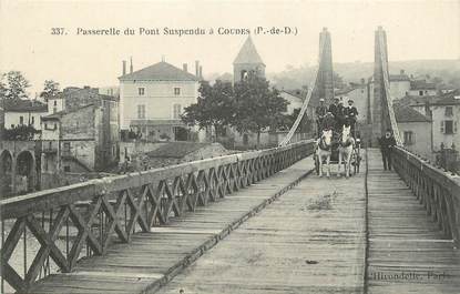 CPA FRANCE 63 "Coudes, La passerelle du pont suspendu".