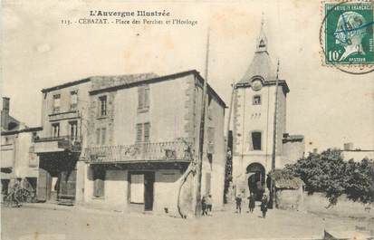 CPA FRANCE 63 " Cébazat, Place des perches et l'horloge".