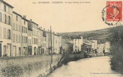 CPA FRANCE 63 " Champeix, Le quai Aubary et la Couze".