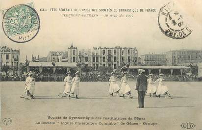 CPA FRANCE 63 " Clermont Ferrand, Fête fédérale de l'Union des Sociétés de Gymnastique de France 1907".