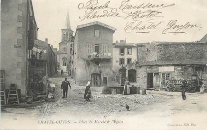 CPA FRANCE 63 " Châtel Guyon, Place du marché et l'église".