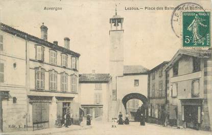 CPA FRANCE 63 " Lezoux, Place des Balmettes et beffroi".