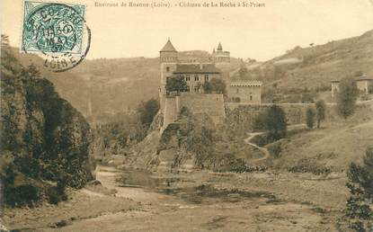 CPA FRANCE 42 "Env. de Roanne, Chateau de La Roche à Saint Priest"