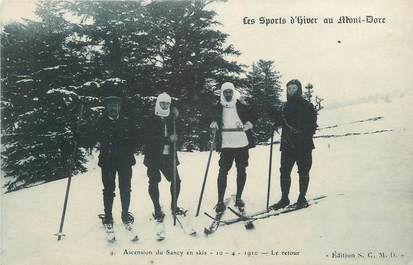 CPA FRANCE 63 " Le Mont Doré, Ascension du Sancy en skis". / SKI